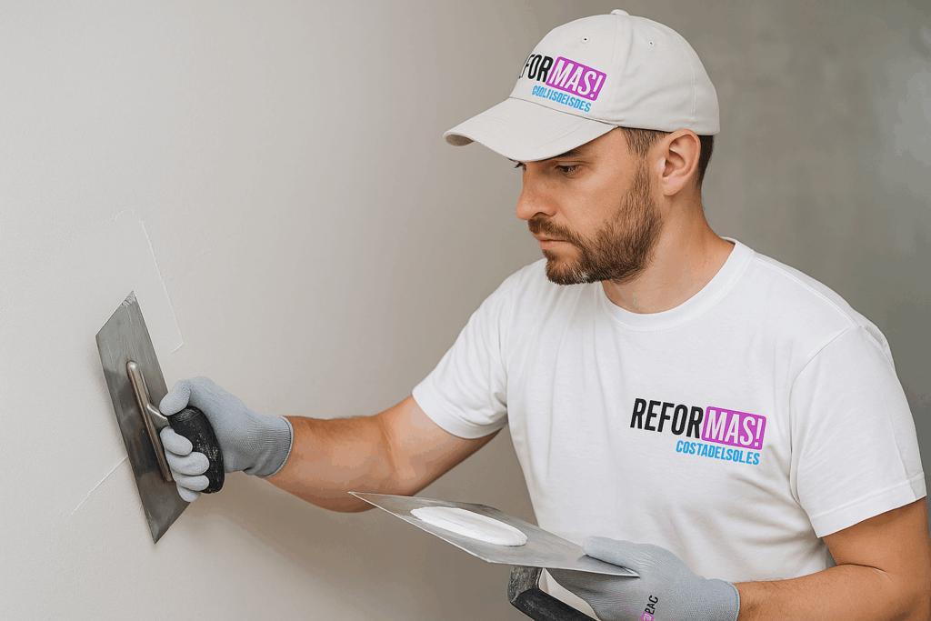 Operarios realizando reforma integral de vivienda en la Costa del Sol